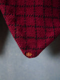 26/0641 beautiful 1950s vintage burgundy red tattersall check wool country waistcoat 42