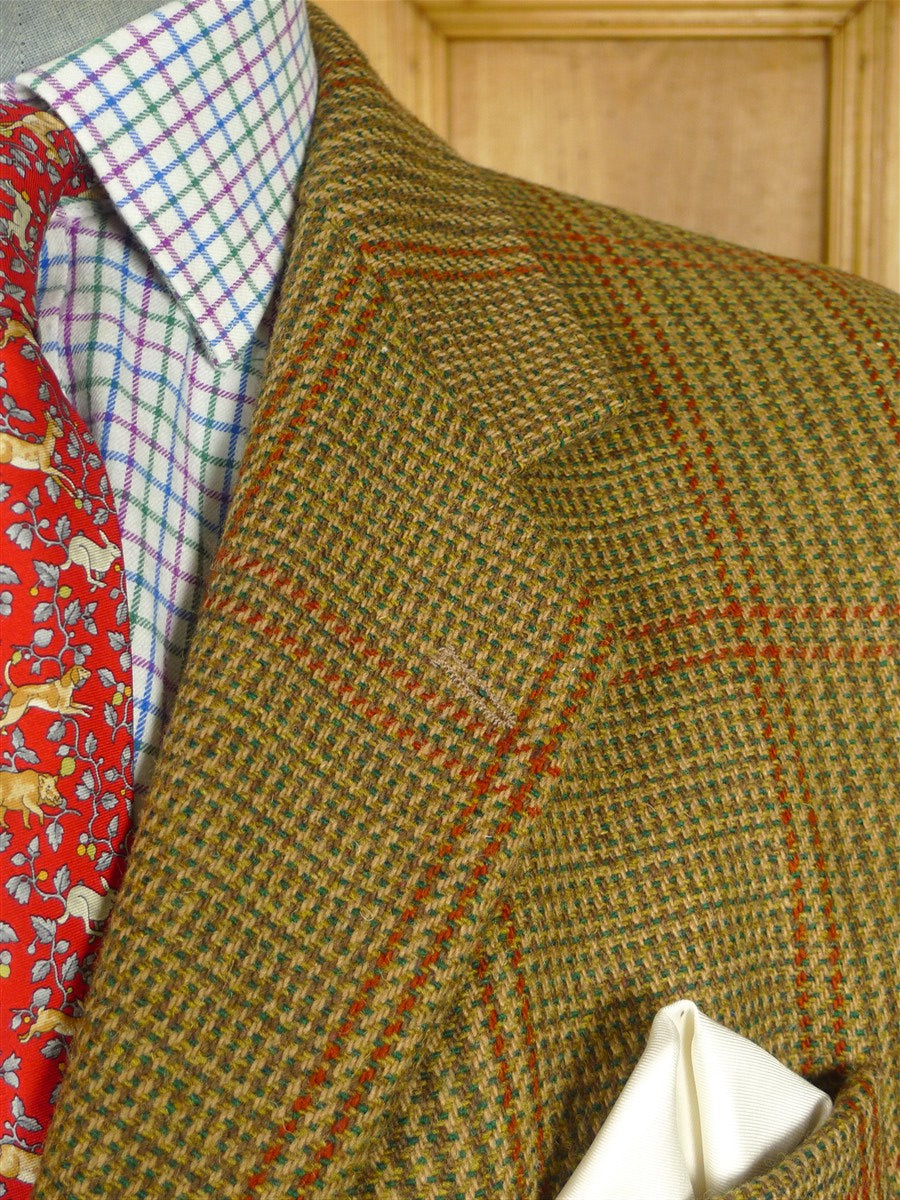 26/0642 vintage p&j haggart of aberfeldy brown glen check heavyweight tweed jacket 42 regular