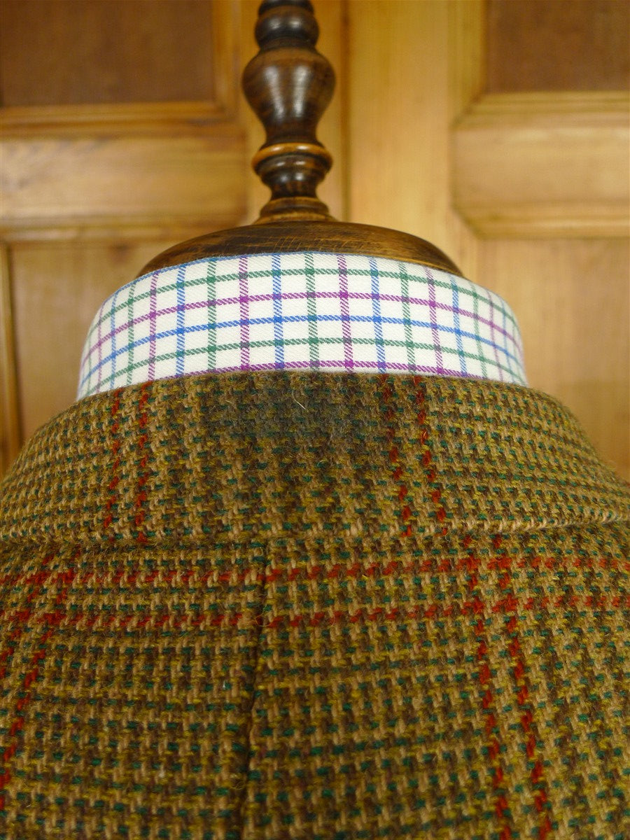 26/0642 vintage p&j haggart of aberfeldy brown glen check heavyweight tweed jacket 42 regular