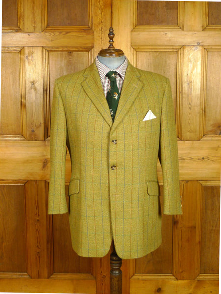 26/0643 immaculate bladen supasax 100% lambswool graph check herringbone tweed jacket 46 regular