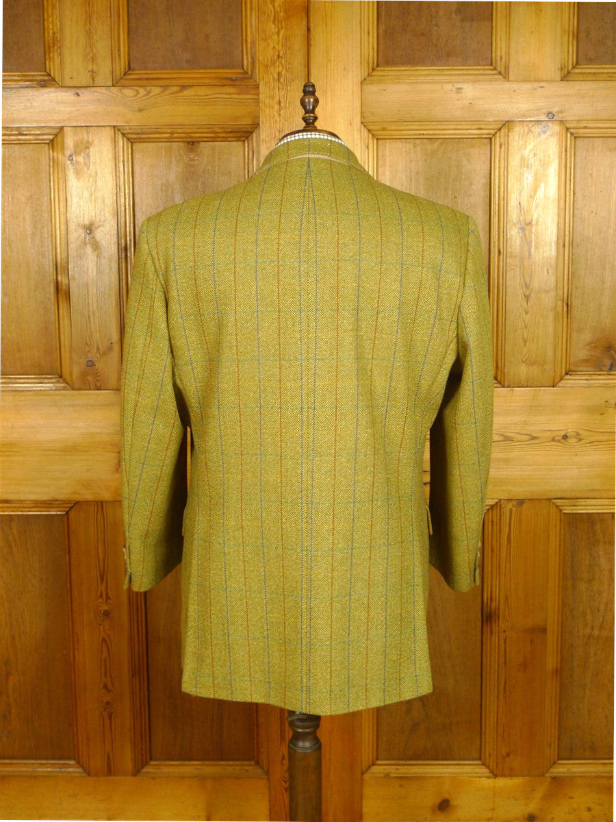 26/0643 immaculate bladen supasax 100% lambswool graph check herringbone tweed jacket 46 regular
