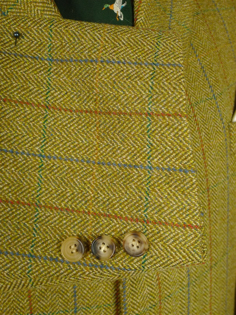 26/0643 immaculate bladen supasax 100% lambswool graph check herringbone tweed jacket 46 regular