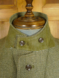 26/0645 immaculate swaine adeney heavyweight green keepers tweed hacking jacket w/ ghillie collar 44 regular