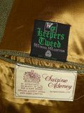 26/0645 immaculate swaine adeney heavyweight green keepers tweed hacking jacket w/ ghillie collar 44 regular