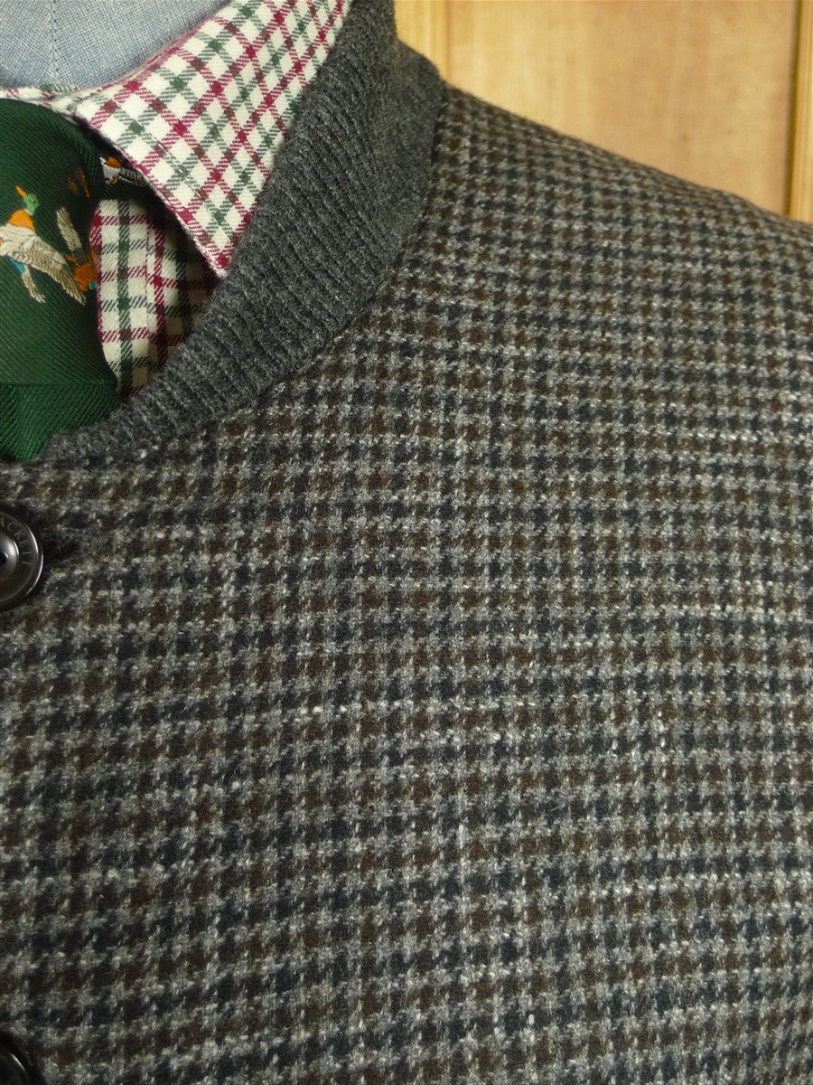 26/0648 immaculate hackett 100% merino wool gun check cardigan xxl