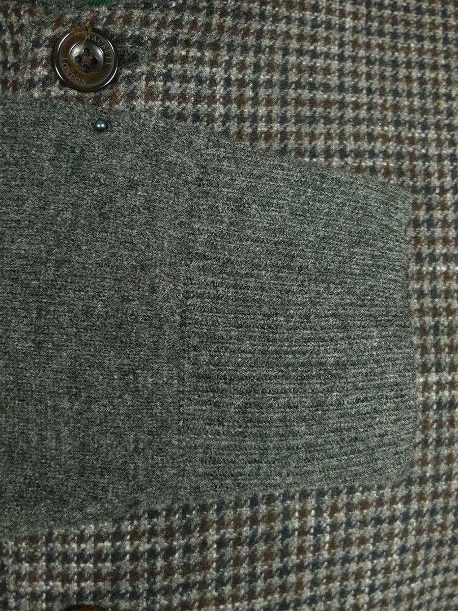 26/0648 immaculate hackett 100% merino wool gun check cardigan xxl