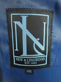 26/0649 new & lingwood jermyn street grey / blue & red stripe wool boating blazer 40 regular