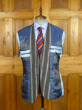 26/0649 new & lingwood jermyn street grey / blue & red stripe wool boating blazer 40 regular