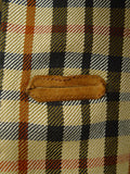 26/0650 vintage daks signature house check wool sports jacket blazer w/ suede trims 40 short