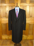 26/0640 heavyweight modern black genuine crombie overcoat 48-50