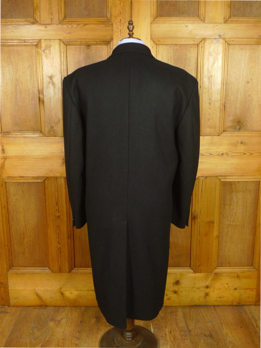 26/0640 heavyweight modern black genuine crombie overcoat 48-50