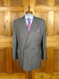 26/0631 madrid 1995 bespoke canvassed grey pick weave d/b worsted suit 43-44 regular