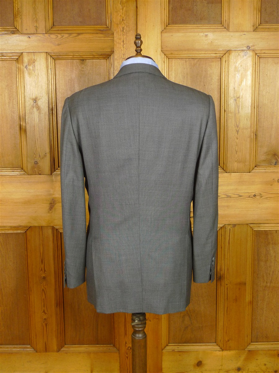 26/0631 madrid 1995 bespoke canvassed grey pick weave d/b worsted suit 43-44 regular