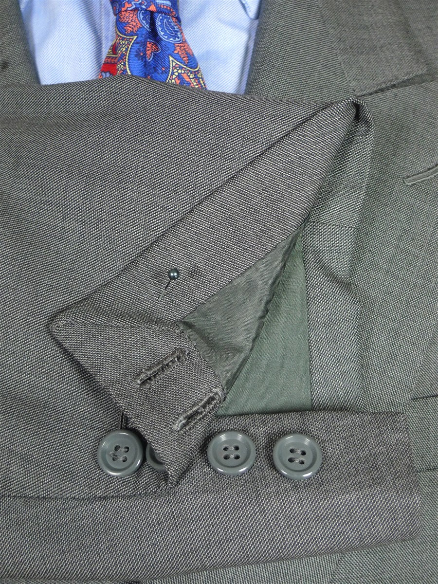 26/0631 madrid 1995 bespoke canvassed grey pick weave d/b worsted suit 43-44 regular