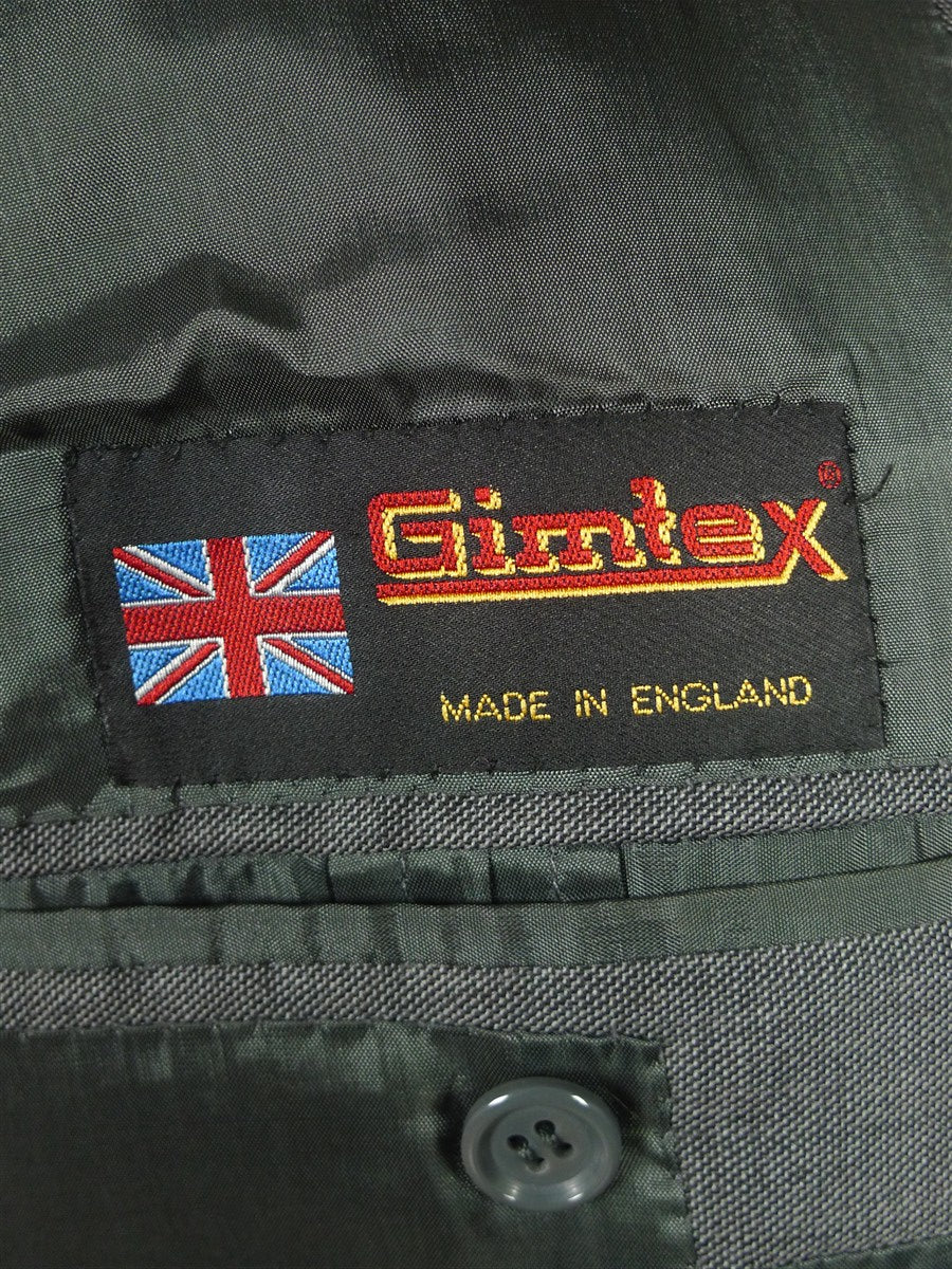 26/0631 madrid 1995 bespoke canvassed grey pick weave d/b worsted suit 43-44 regular
