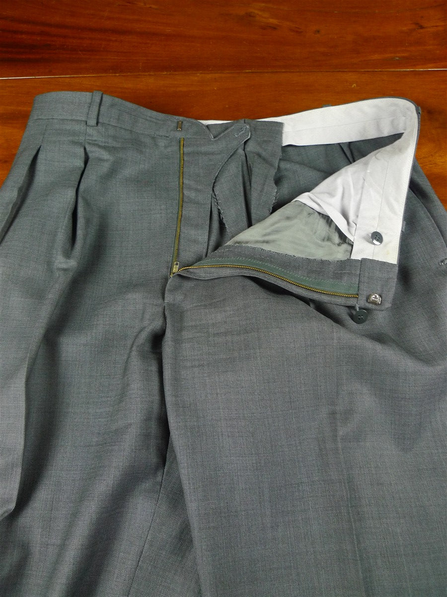 26/0631 madrid 1995 bespoke canvassed grey pick weave d/b worsted suit 43-44 regular