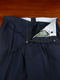 26/0632 madrid 1989 bespoke canvassed navy blue twill weave d/b 90% merino & 10% cashmere suit 43-44 regular