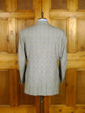 26/0637 immaculate 2000s madrid bespoke canvassed grey / blue prince of wales check worsted suit w/ 2 pair trs 44-45 regular