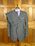 26/0633 madrid 1991 bespoke canvassed grey pin-stripe wool & mohair suit w/ 2 pair trs 45 regular