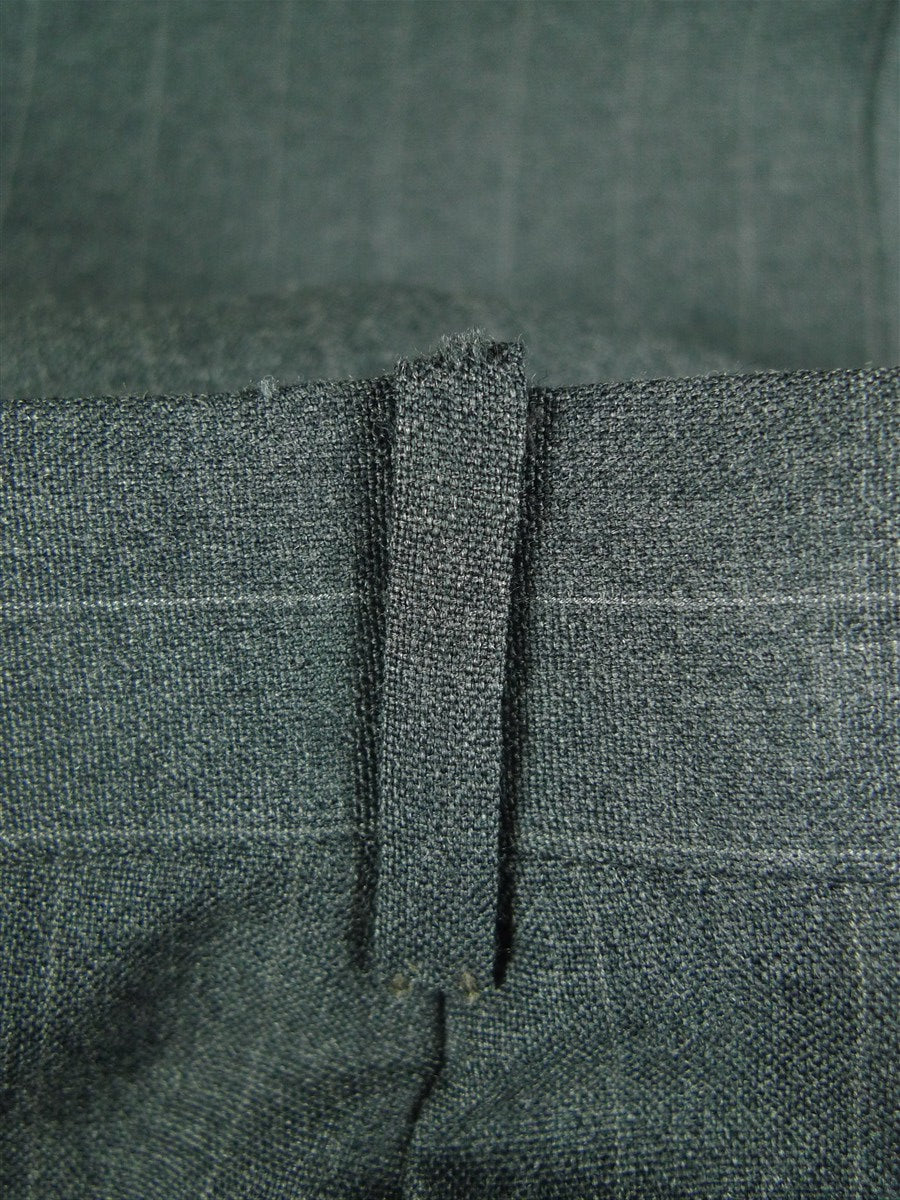 26/0633 madrid 1991 bespoke canvassed grey pin-stripe wool & mohair suit w/ 2 pair trs 45 regular
