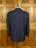 26/0639 immaculate 2002 madrid bespoke canvassed holland & sherry wool navy blue suit 46 regular