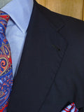 26/0639 immaculate 2002 madrid bespoke canvassed holland & sherry wool navy blue suit 46 regular