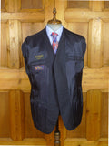 26/0639 immaculate 2002 madrid bespoke canvassed holland & sherry wool navy blue suit 46 regular