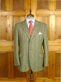 26/0647 near immaculate bladen supasax green wp check tweed jacket 42 regular