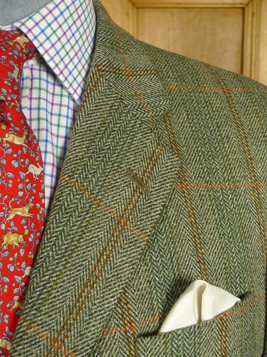 26/0647 near immaculate bladen supasax green wp check tweed jacket 42 regular