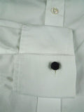 26/0681 turnbull & asser cotton white long sleeve double cuff shirt 15"