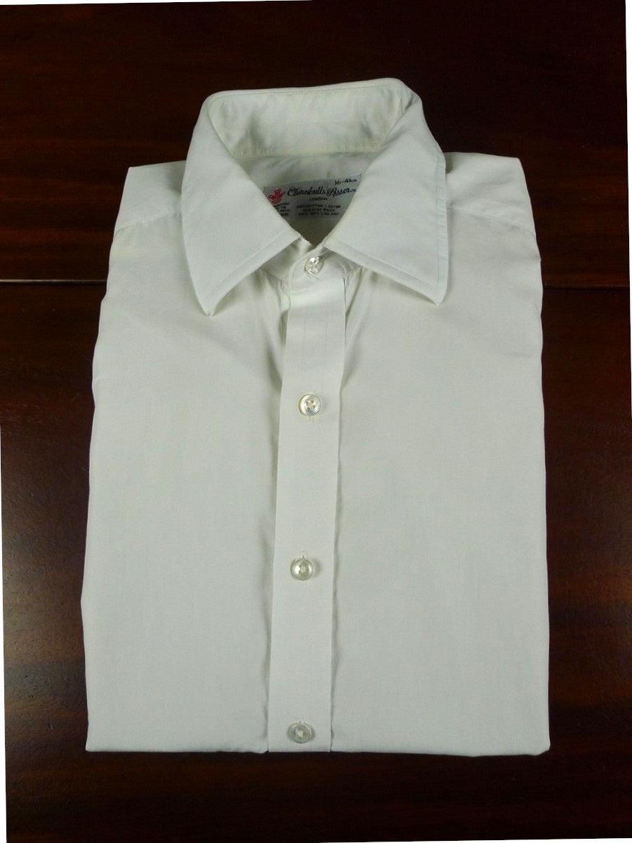 26/0675 turnbull & asser cotton white long sleeve double cuff shirt 15"