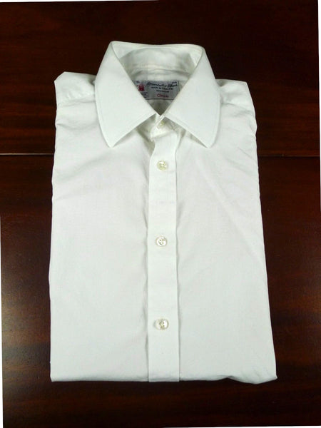 26/0677 immaculate turnbull & asser cotton white long sleeve single cuff 15.5"