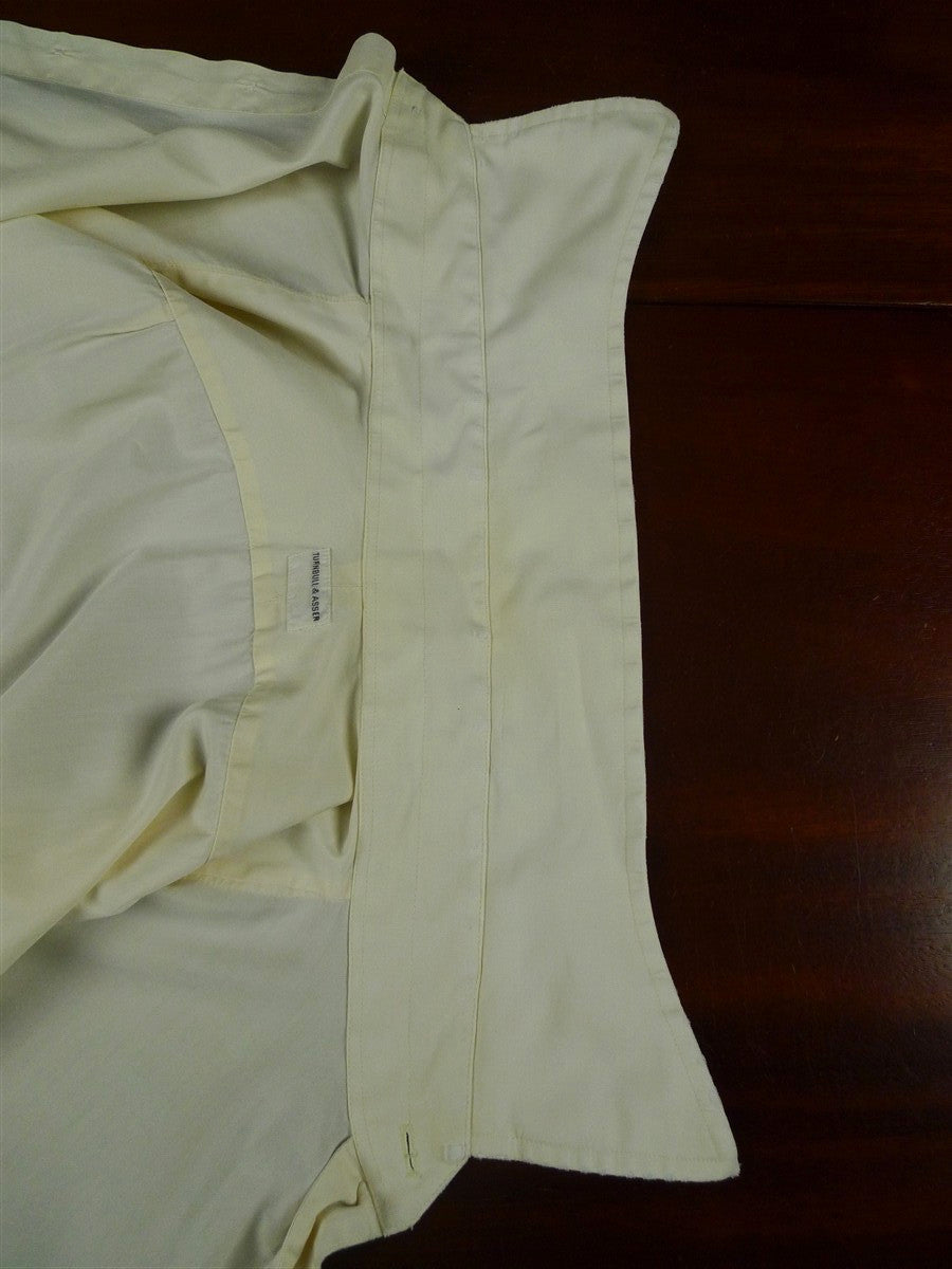 26/0672 turnbull & asser cotton cream long sleeve double cuff shirt 15"