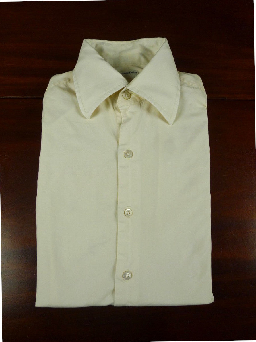 26/0672 turnbull & asser cotton cream long sleeve double cuff shirt 15"