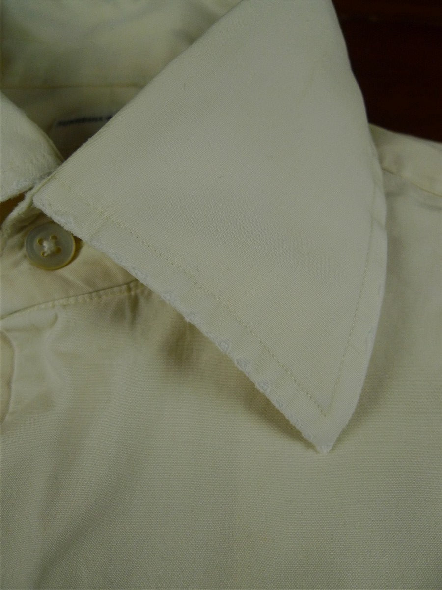 26/0672 turnbull & asser cotton cream long sleeve double cuff shirt 15"