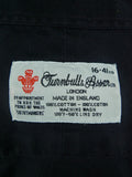 26/0674 immaculate turnbull & asser cotton drill black long sleeve single cuff shirt 15.5"