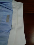 26/0676 gieves & hawkes cotton blue/white long sleeve double cuff shirt 14.5"