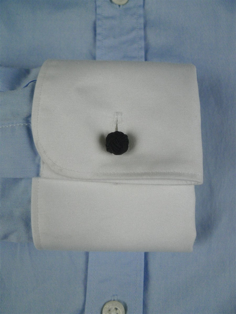 26/0676 gieves & hawkes cotton blue/white long sleeve double cuff shirt 14.5"