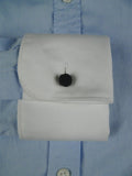 26/0676 gieves & hawkes cotton blue/white long sleeve double cuff shirt 14.5"