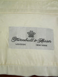 26/0684 vintage turnbull & asser silk ivory pleated double cuff dress shirt 16.5"