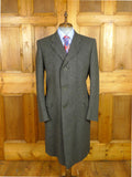 26/0656 immaculate vintage daks simpson grey wool twill overcoat coat 44 long