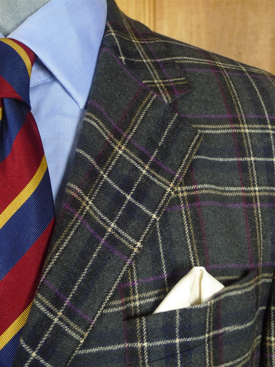 26/0655 immaculate nearly new daks grey / lilac glen check wool sports jacket blazer 40 regular