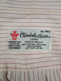 26/0678 turnbull & asser cotton pink striped long sleeve single cuff shirt 15"