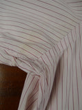 26/0678 turnbull & asser cotton pink striped long sleeve single cuff shirt 15"