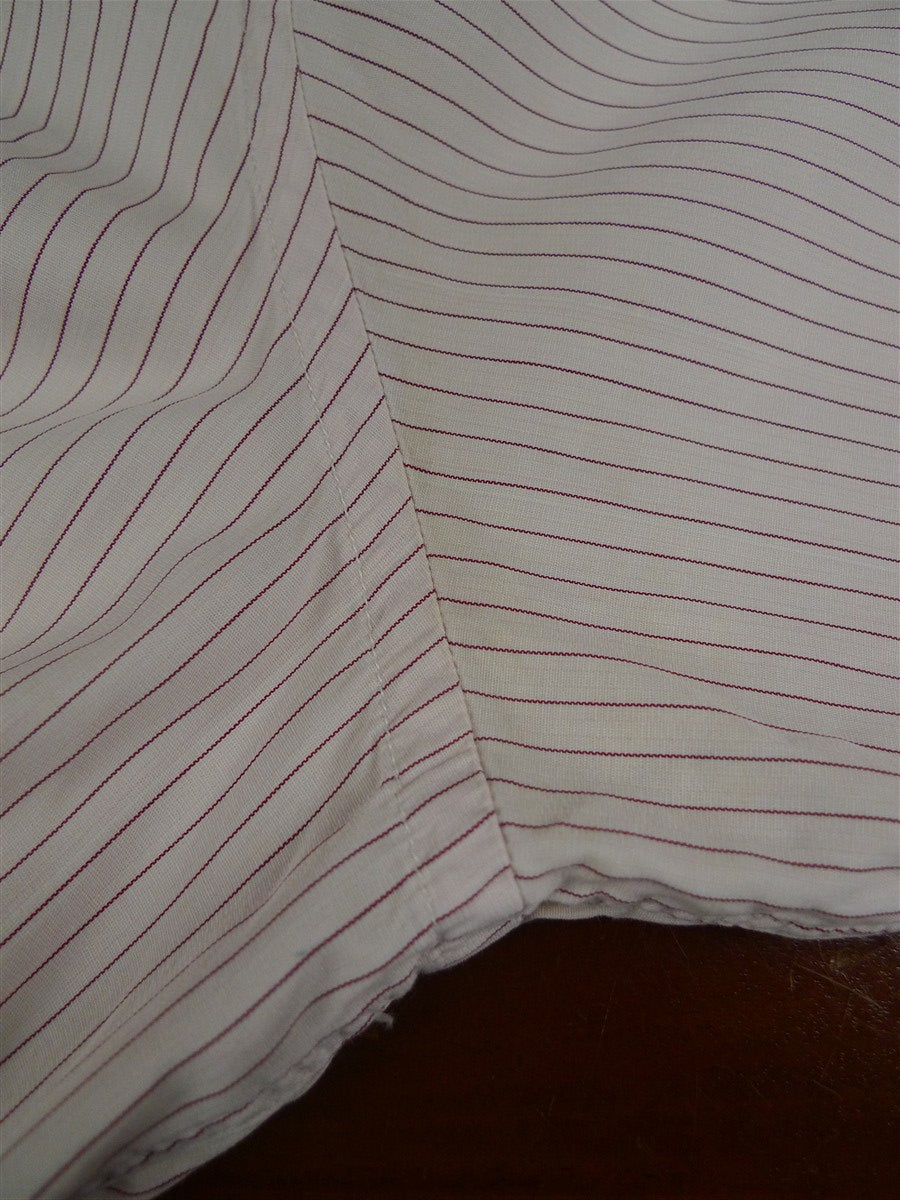 26/0678 turnbull & asser cotton pink striped long sleeve single cuff shirt 15"