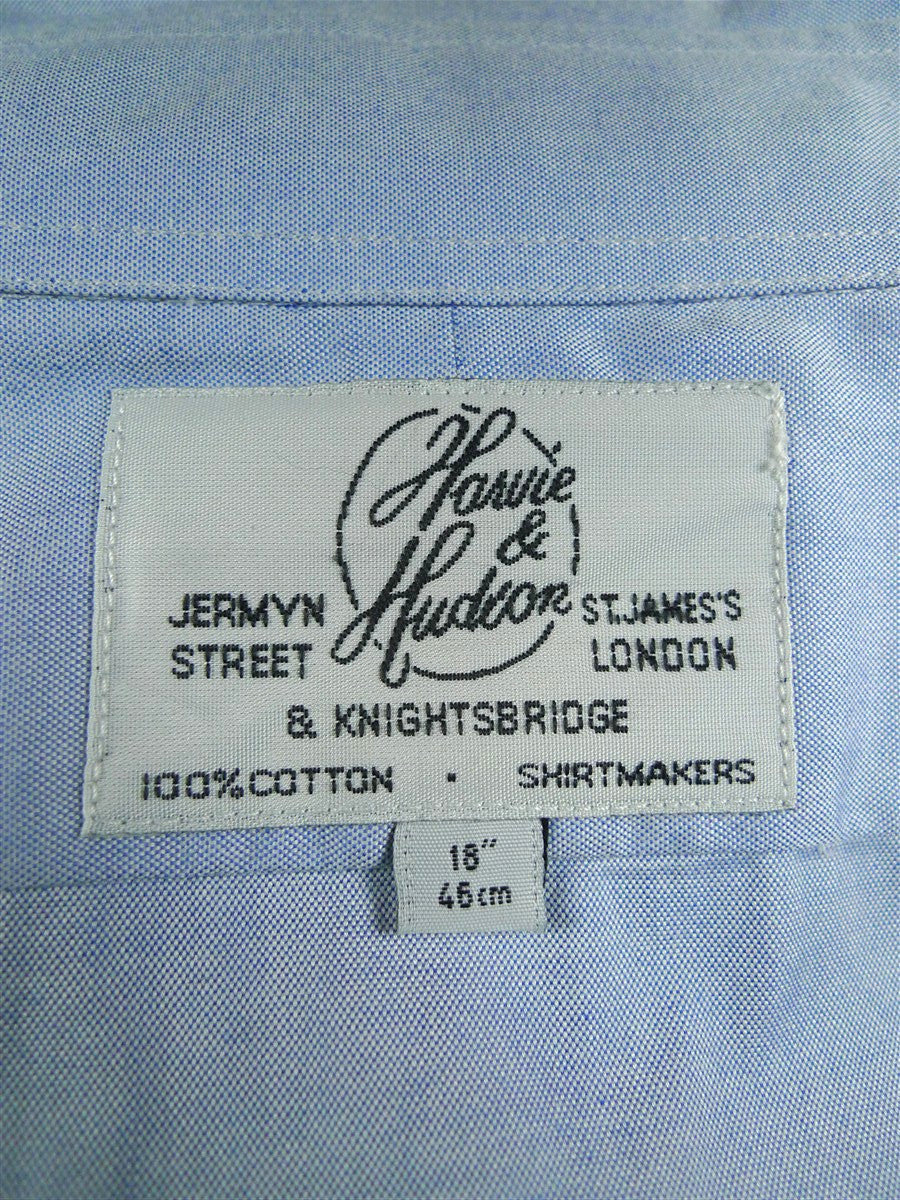 26/0671 immaculate harvey & hudson cotton blue short sleeve shirt 18"