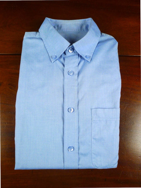 26/0668 Bespoke cotton blue long sleeve single cuff shirt 15.5"