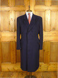 26/0659 immaculate vintage harrods london navy blue pure cashmere overcoat 44