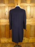26/0659 immaculate vintage harrods london navy blue pure cashmere overcoat 44