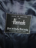 26/0659 immaculate vintage harrods london navy blue pure cashmere overcoat 44